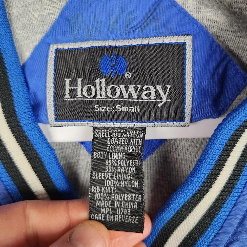 Vintage Falcons Baseball Jacket Mens Small Blue Pullover Windbreaker Logo Sports - Picture 6 of 16